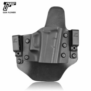 IWB holster with 2 clips open muzzle end